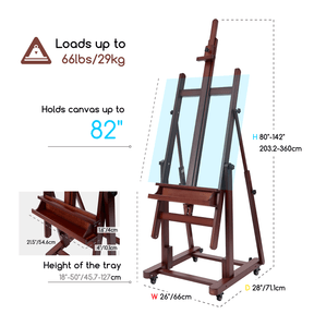MEEDEN Extra Large Heavy Duty Artist Easel Stand- Dark Walnut- W11