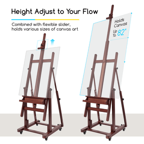 MEEDEN Extra Large Heavy Duty Artist Easel Stand- Dark Walnut- W11