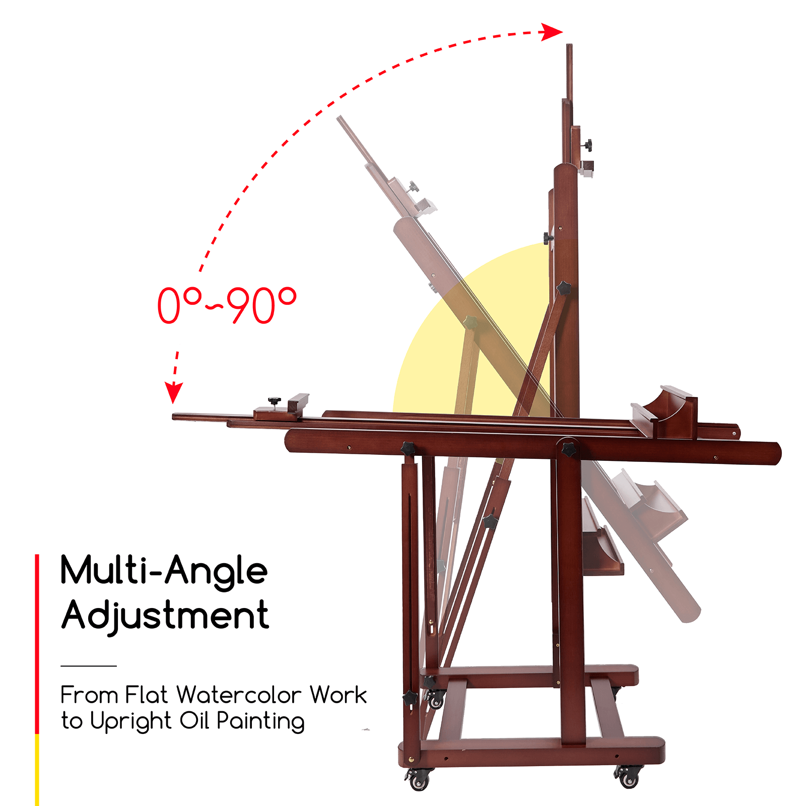 MEEDEN Extra Large Heavy Duty Artist Easel Stand- Dark Walnut- W11