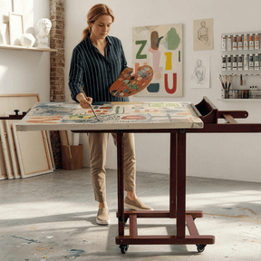 MEEDEN Extra Large Heavy Duty Artist Easel Stand- Dark Walnut- W11