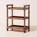 MEEDEN 3-Tier Storage Art Cart/Trolley, Walnut-W13