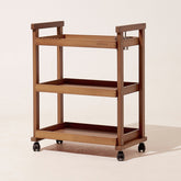 MEEDEN 3-Tier Storage Art Cart/Trolley, Walnut-W13