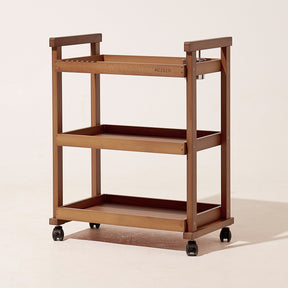 MEEDEN 3-Tier Storage Art Cart/Trolley, Walnut-W13