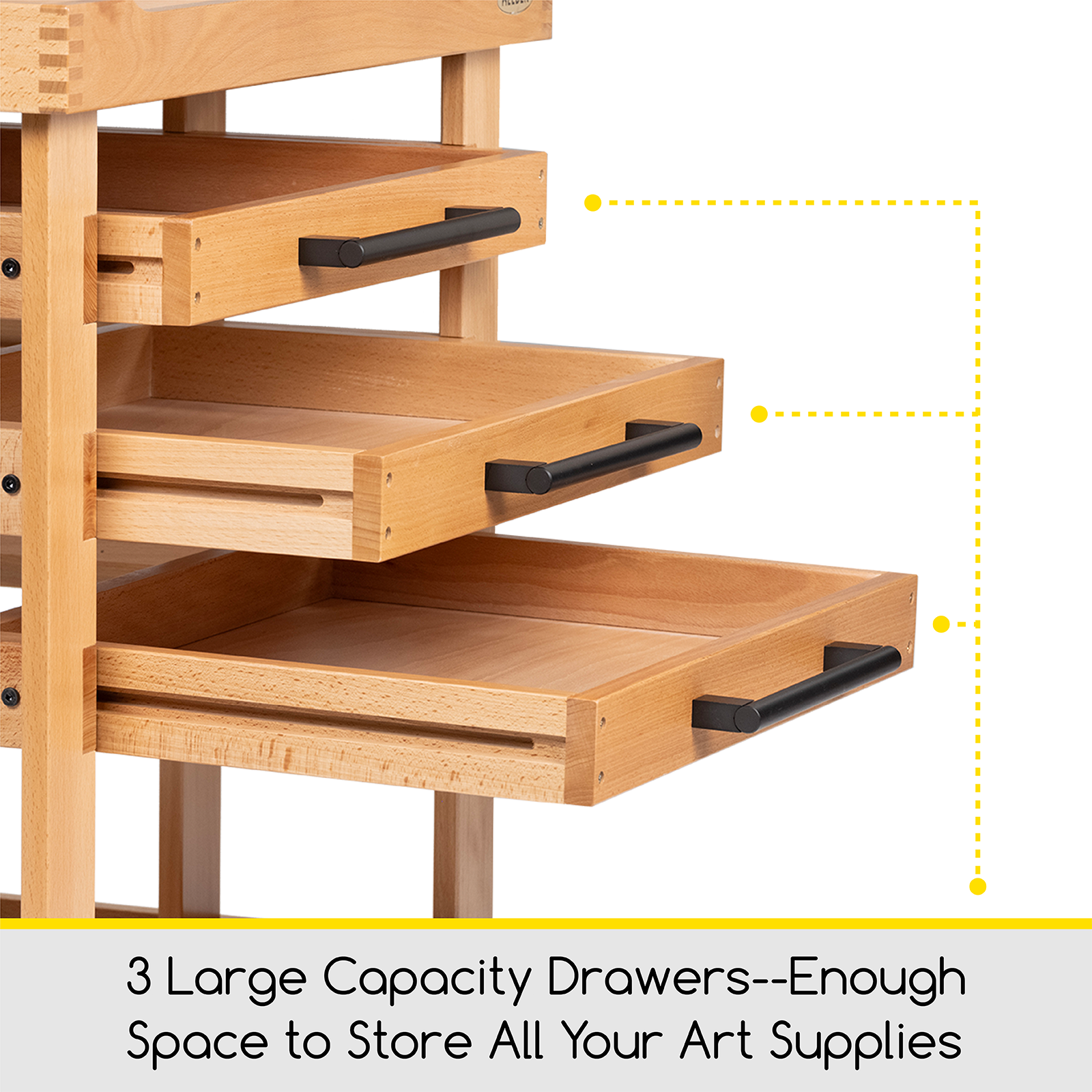 MEEDEN Deluxe Artist Supplies Storage Cart, 5-Tier Taboret-W13H - Natural