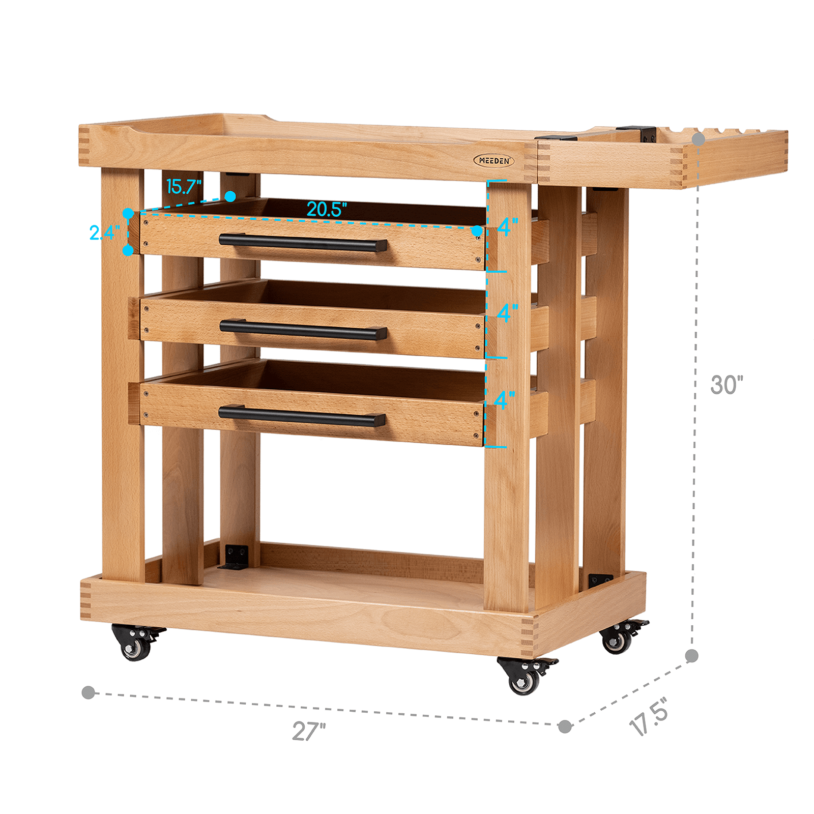 MEEDEN Deluxe Artist Supplies Storage Cart, 5-Tier Taboret-W13H - Natural