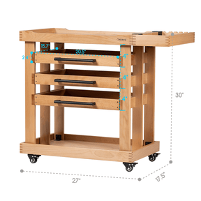 MEEDEN Deluxe Artist Supplies Storage Cart, 5-Tier Taboret-W13H - Natural