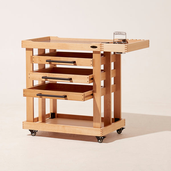 MEEDEN Deluxe Artist Supplies Storage Cart, 5-Tier Taboret-W13H - Natural