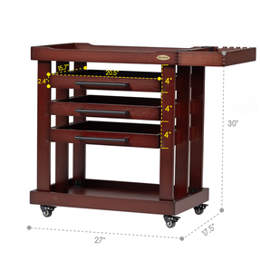 MEEDEN Deluxe Artist Supplies Storage Cart, 5-Tier Taboret- Dark Walnut-W13H