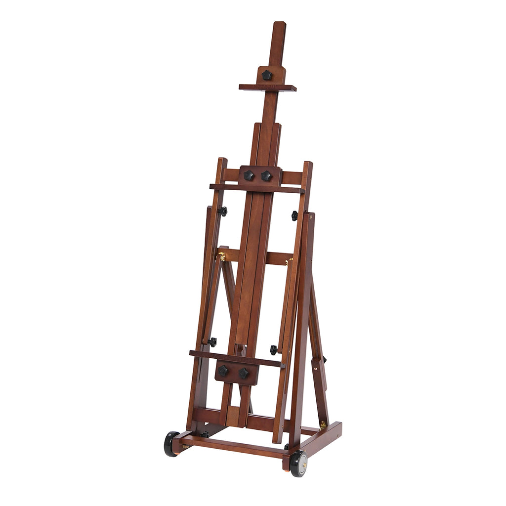 MEEDEN H-Frame Solid Beech Wood Artist Easel Stand-Walnut-W02D
