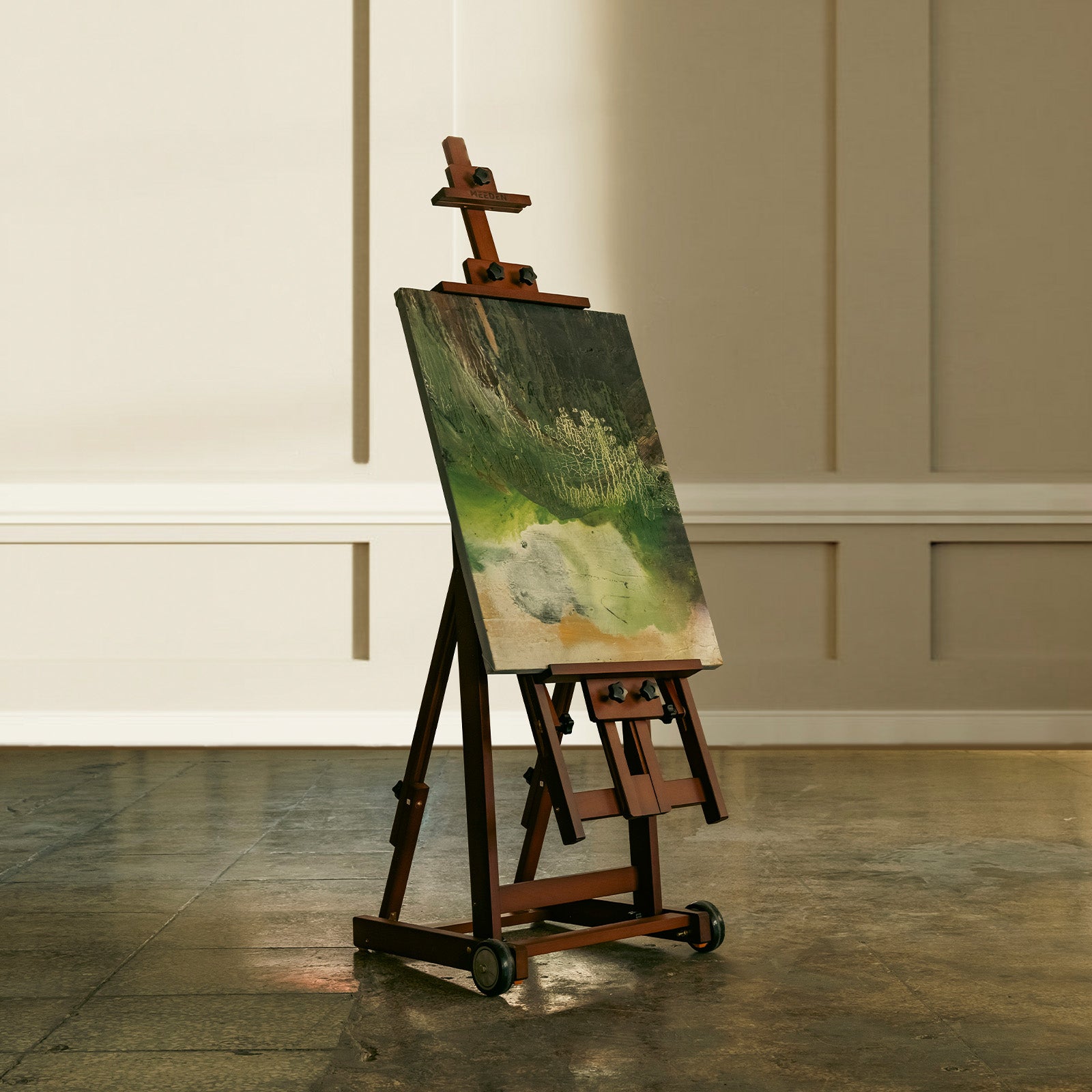 MEEDEN Versatile Studio H-Frame Artist Easel-Dark Walnut-W14