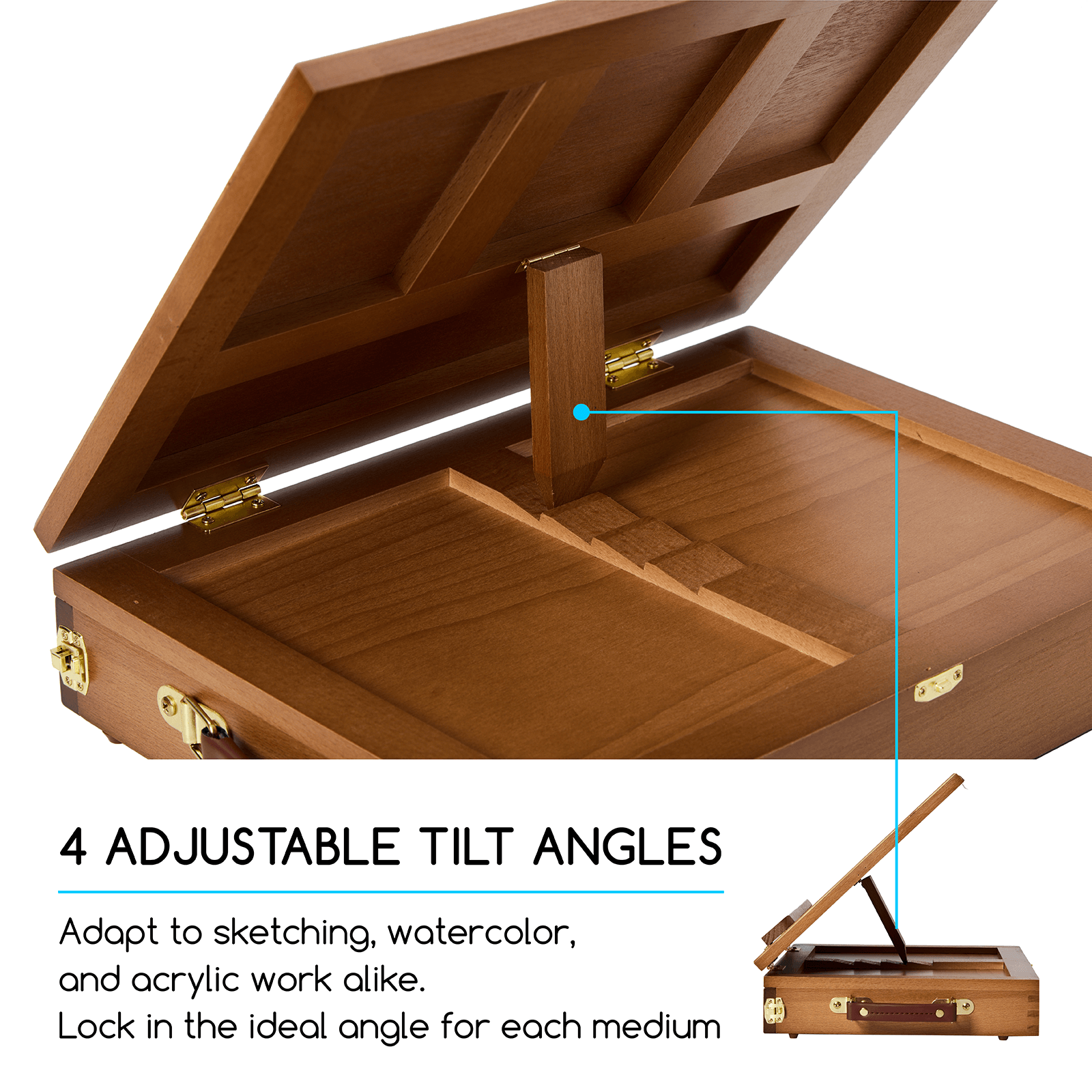 MEEDEN Tabletop Easel with Storage Drawer & Palette-XHC-1A - Walnut