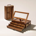 MEEDEN Large Adjustable Artist Tabletop Easel Sketchbox-XHH-03 - Walnut