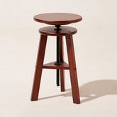 MEEDEN Wooden Drafting Stool with Adjustable Height, Dark Walnut, G-005