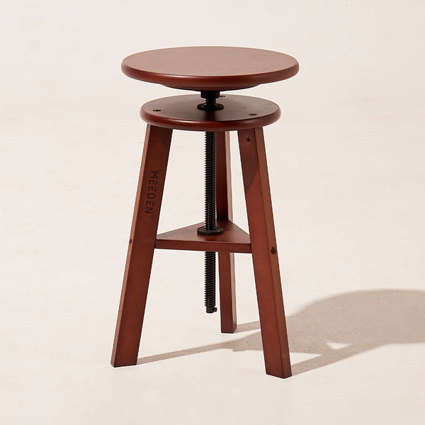 MEEDEN Wooden Drafting Stool with Adjustable Height, Dark Walnut, G-005