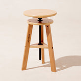 MEEDEN Wooden Drafting Stool with Adjustable Height, Natural, G-005