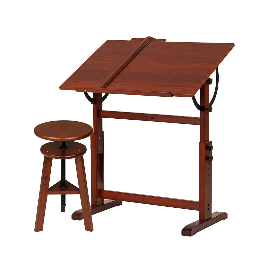 MEEDEN Vintage Wood Drafting Table & Stool Set