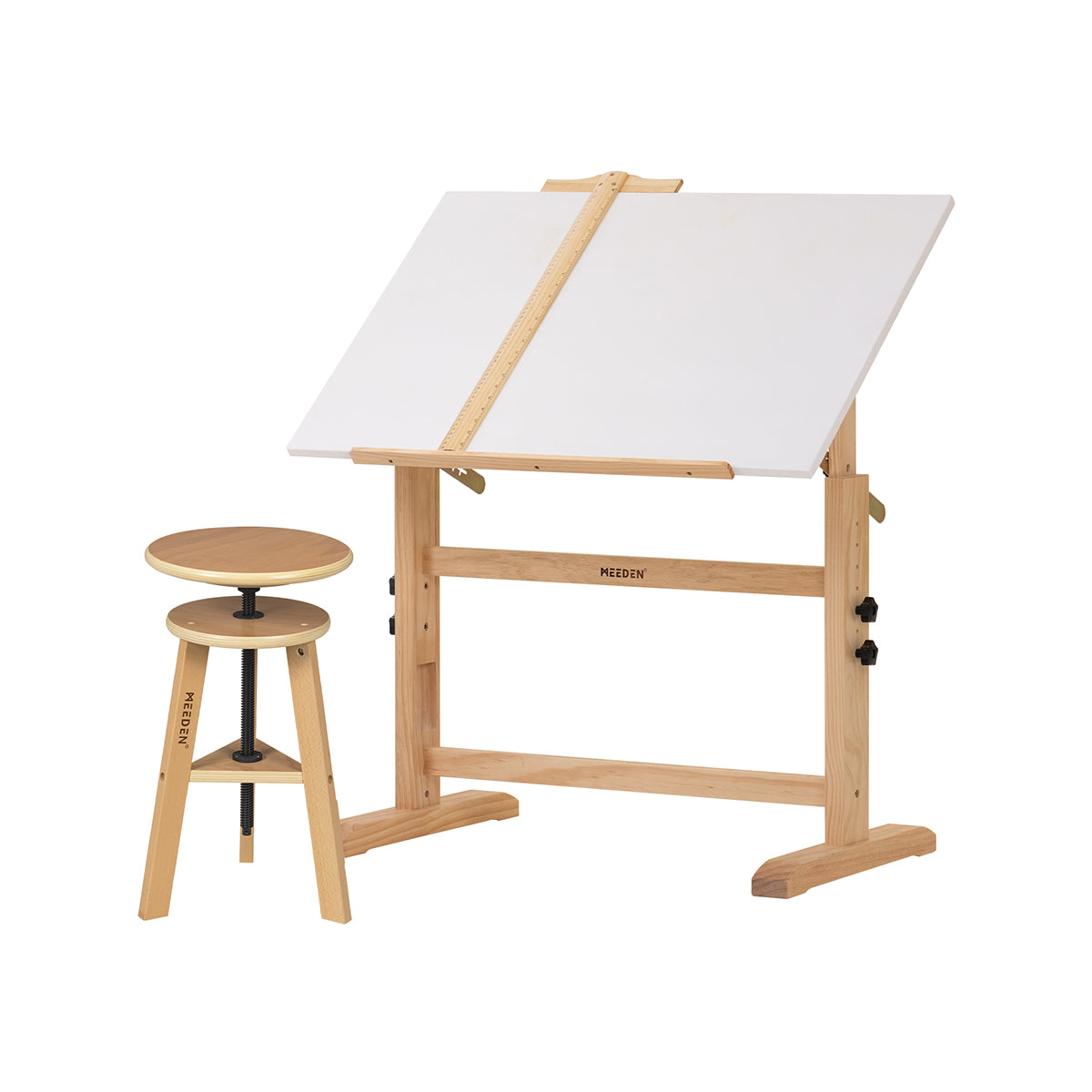 MEEDEN White Board Drafting Table and Stool Set