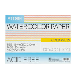 MEEDEN Cold Press & Hot Press & Rough Watercolor Paper Pad