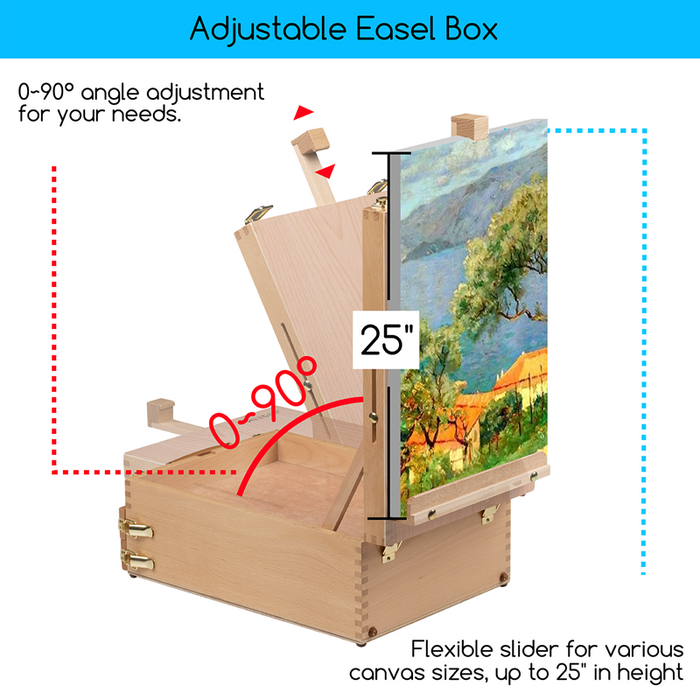 MEEDEN Adjustable Artist Tabletop Easel Sketchbox