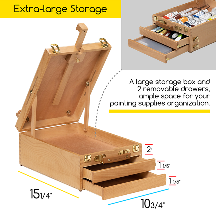 MEEDEN Adjustable Artist Tabletop Easel Sketchbox-HBX-30