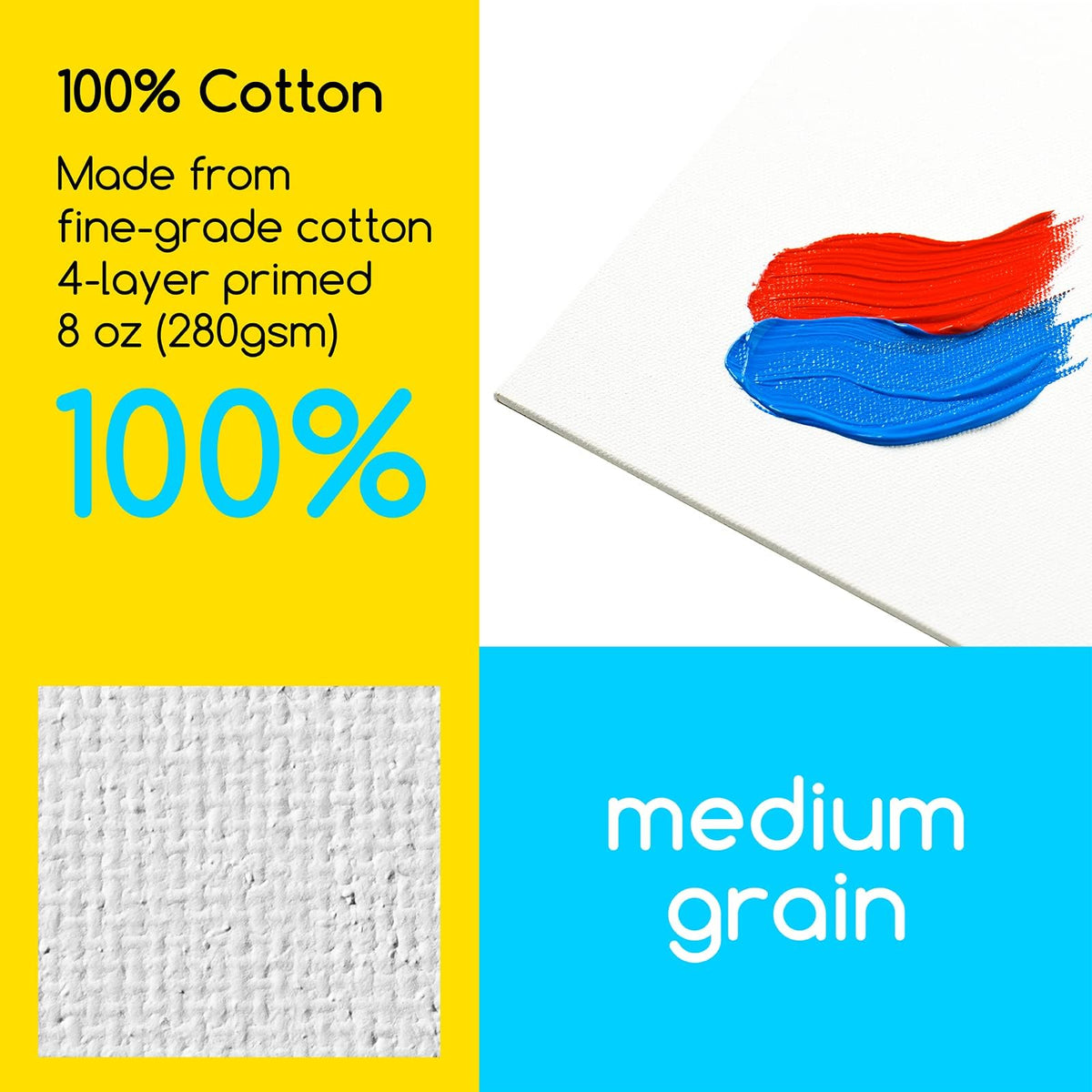 MEEDEN 100% Cotton Canvas Boards