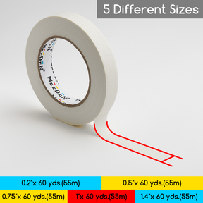 MEEDEN 5 Pack Artist Tape 0.2",0.5",0.75",1.0",1.4" 180.45FT (55m) Art Tape