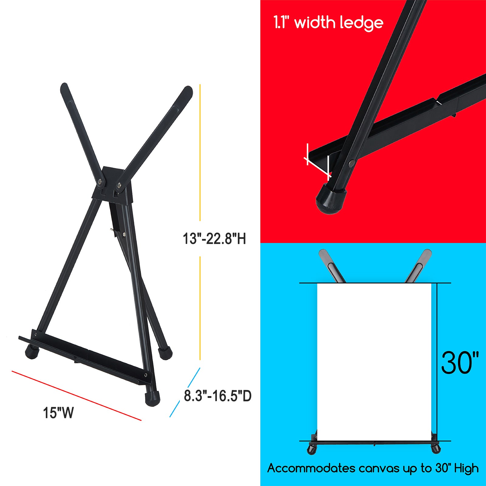 MEEDEN Aluminum Tripod Tabletop Easel-4 Pieces