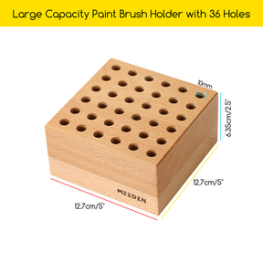 MEEDEN Beechwood Pencil and Brush Holder - 36 Holes