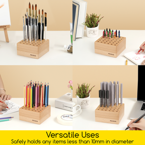 MEEDEN Beechwood Pencil and Brush Holder - 36 Holes