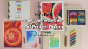 MEEDEN 8 x 8 inches Oil Pastel Paper Pad: 30 Sheets Fine Textured - 140lb/300gsm