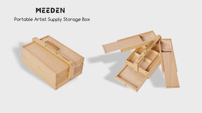 MEEDEN Wooden Artist Storage Box – Portable Foldable Organizer with Drawer