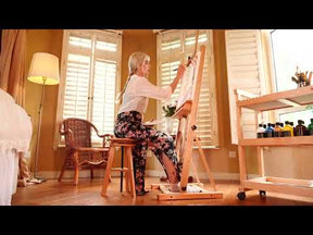 MEEDEN Wooden Drafting Stool with Adjustable Height, Walnut, G-005
