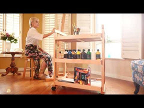 MEEDEN 3-Tier Storage Art Cart/Trolley, Natural-W13