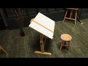 MEEDEN White Board Drafting Table and Stool Set