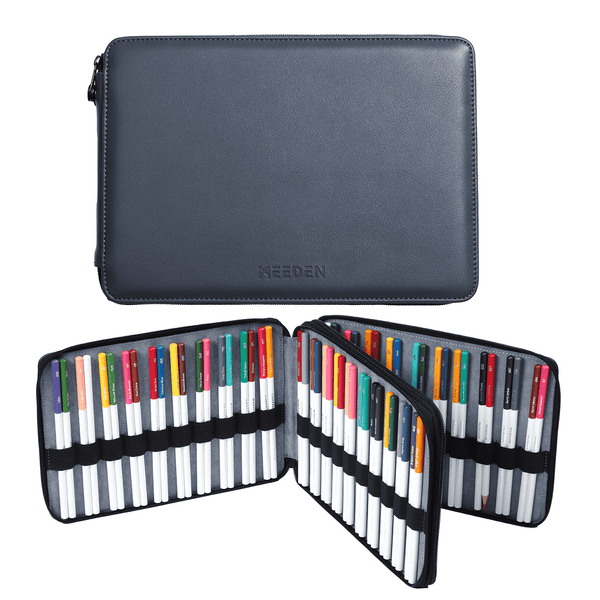 MEEDEN Leather Tri-Layer Brush/Pencil/Marker Organizer Case