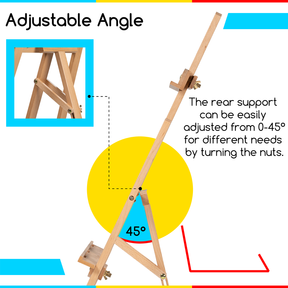 MEEDEN Beechwood A-Frame Easel with Brush Holder & Washer - HJ-2E-YM